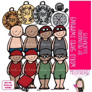 World Games clip art, Swimming clip art, Sports clip art COLORED Version