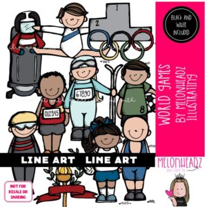 World Games clip art, Sports clip art LINE ART and BLACK AND WHITE