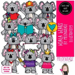 Koala Bears clip art, Australian animal, marsupial COMBO PACK