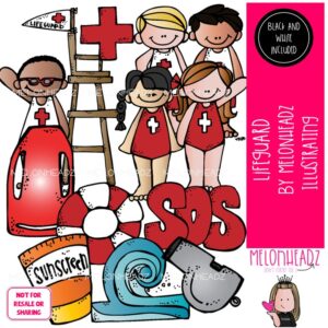 Lifeguard clip art, water safety, beach COMBO PACK