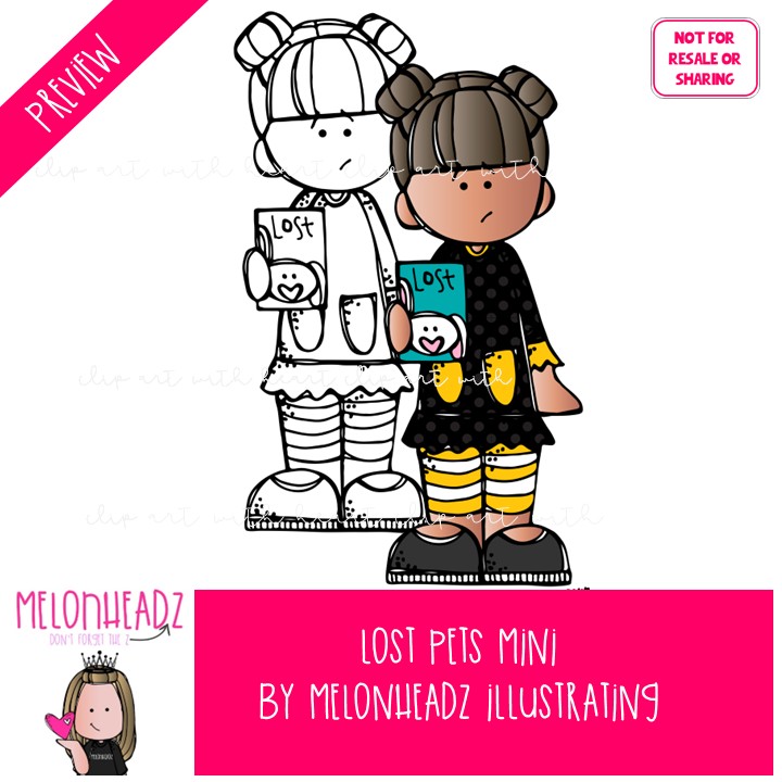 Lost pets clip art, dog, bunny, cat Mini - Image 2