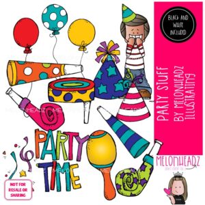 Party Stuff clip art, Birthday clip art, New Year clip art COMBO PACK
