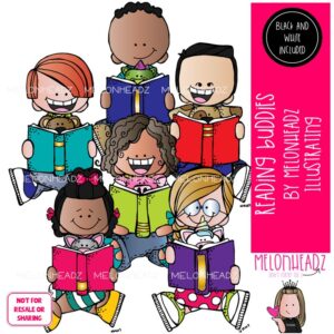 Reading Buddies clip art, book Mini