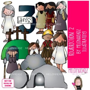 Resurrection clip art 2, Bible, Jesus COLORED Version