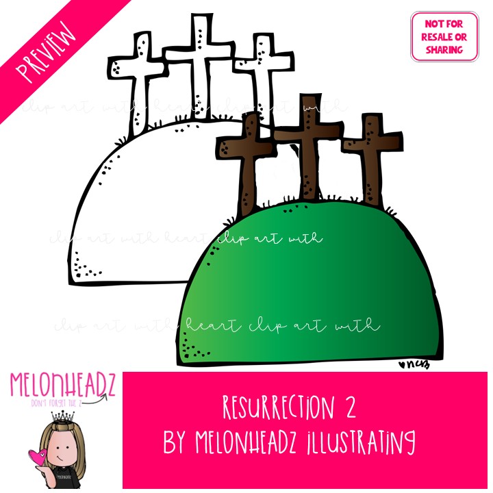 Resurrection clip art 2, Bible, Jesus COMBO PACK - Image 2