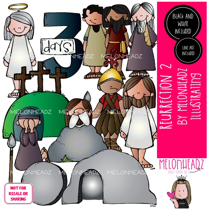 Resurrection clip art 2, Bible, Jesus COMBO PACK