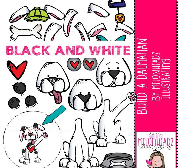 Build A Dalmatian clip art – BLACK AND WHITE