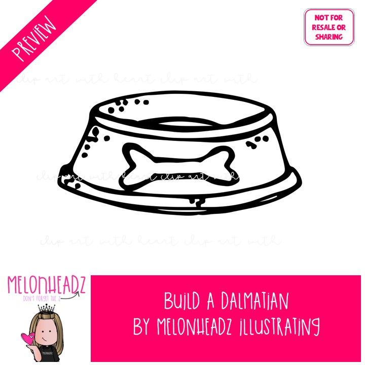 Build A Dalmatian clip art, dog, sequence BLACK AND WHITE - Image 2