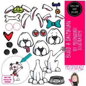 Build A Dalmatian clip art, dog, sequence COMBO PACK