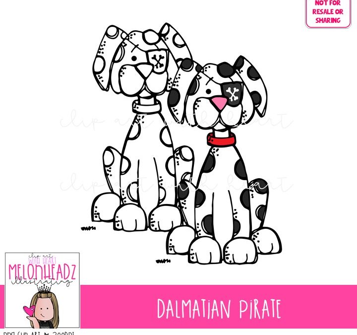 Dalmatian Pirate clip art