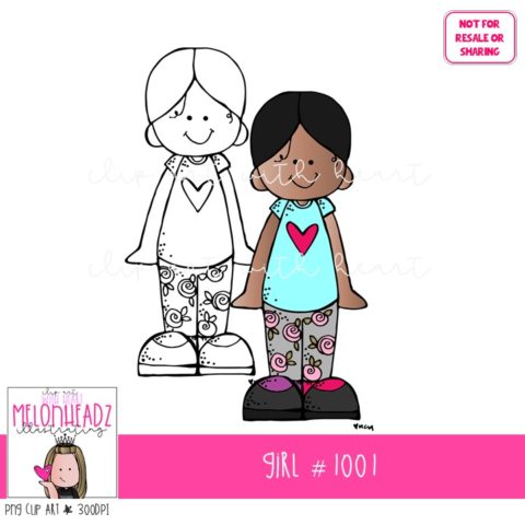 Girl #1001 clip art - Melonheadz Illustrating