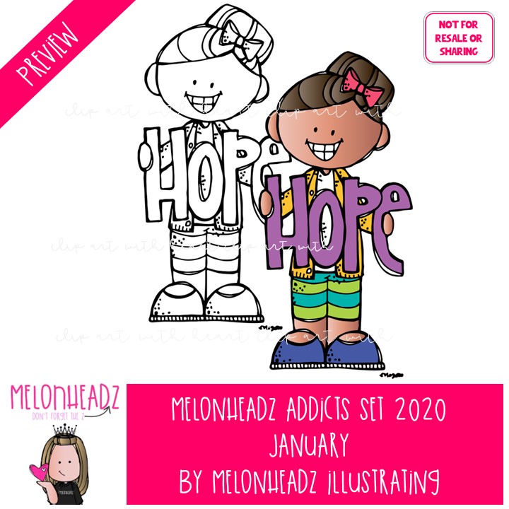 Melonheadz Addicts January 2020 clip art set - Mini - Image 2