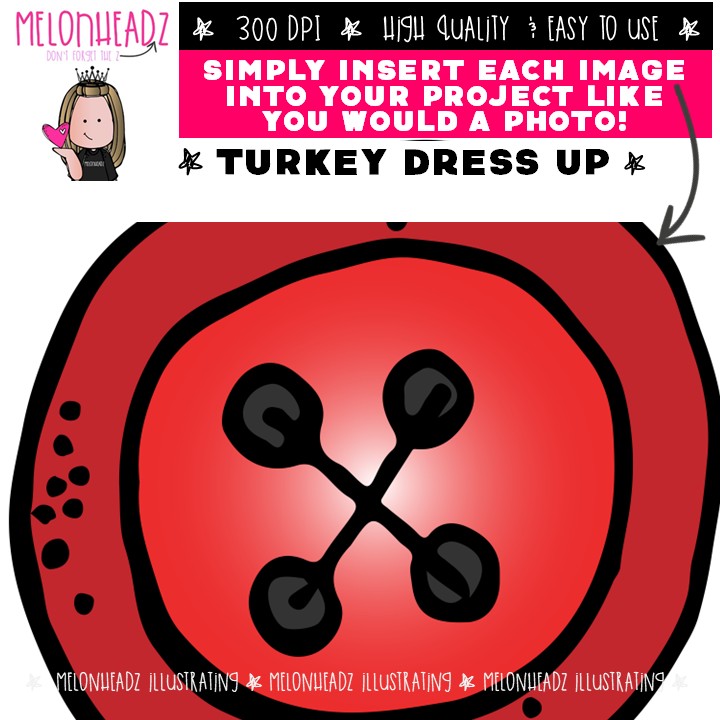 Turkey Dress Up clip art, Build a Turkey clip art, Thanksgiving COMBO PACK - Image 3