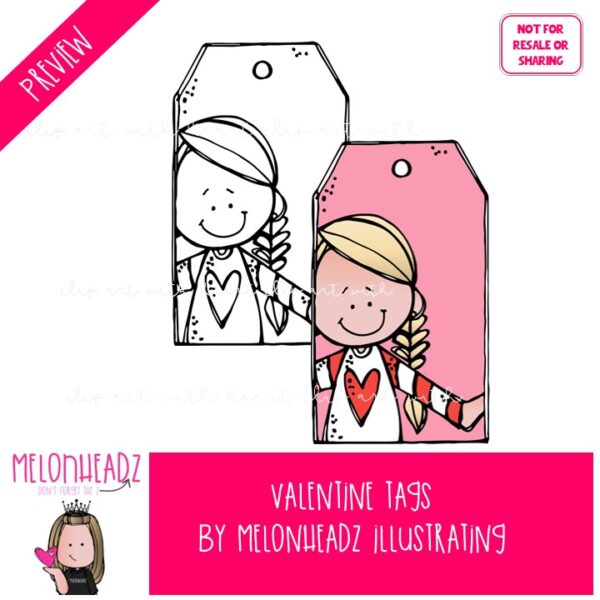 Valentine Tags clip art - COMBO PACK - Image 2