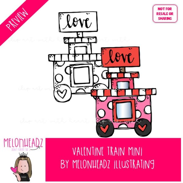 Valentine Train clip art - Mini - Image 2