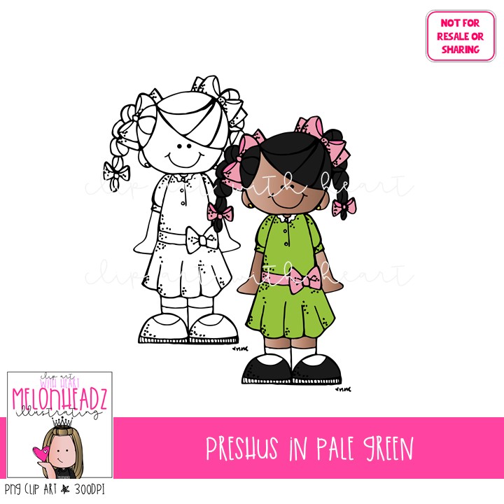 Preshus clip art – Pale Green | Melonheadz Illustrating