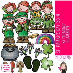 McGuire's St Patrick's Day clip art 2014, leprechaun COLORED Version