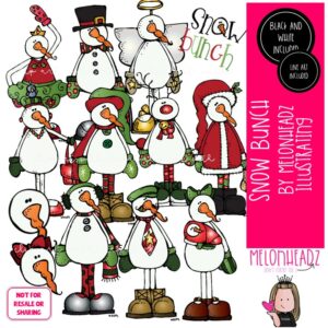 Snow Bunch clip art, Snowman clip art, Winter, Christmas COMBO PACK