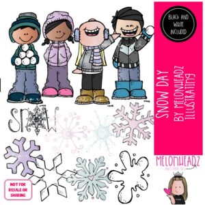 Snow Day clip art, Winter clip art COMBO PACK