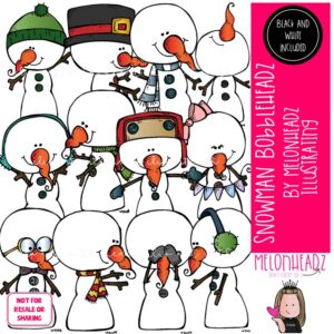 Snowman clip art, Bobbleheadz clip art, Winter clip art COMBO PACK