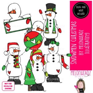Snowmen Christmas clip art, Winter clip art Mini