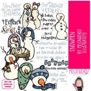 Snowmen clip art, Winter clip art, Nativity clip art COLORED Version