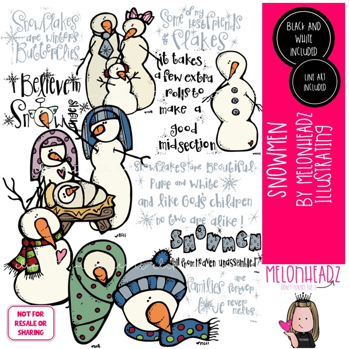 Snowmen clip art, Winter clip art, Nativity clip art COMBO PACK