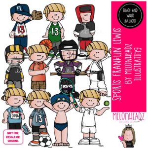 Sports clip art, Franklin Lewis, Melonheadz Characters COMBO PACK