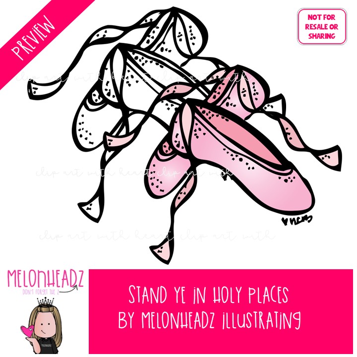 Stand Ye in Holy Places clip art, LDS, shoes COMBO PACK - Image 2