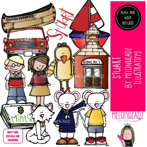 Stuart clip art, mouse, literature, book companion COMBO PACK - Melonheadz