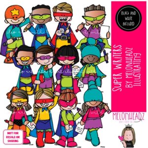 Super Writers clip art, Superhero clip art, Writing clip art COMBO PACK