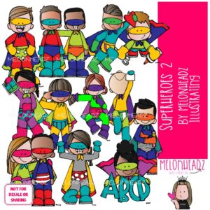 Superhero clip art Set 2 Superheroes clip art COLORED Version