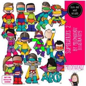 Superhero clip art Set 2 Superheroes clip art COMBO PACK