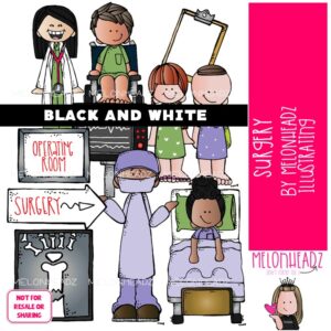 Surgery clip art, Medical clip art, Doctor clip art BLACK AND WHITE