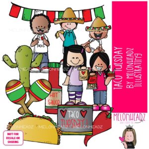 Taco Tuesday clip art Food clip art COLORED Version