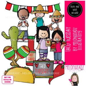 Taco Tuesday clip art Food clip art COMBO PACK