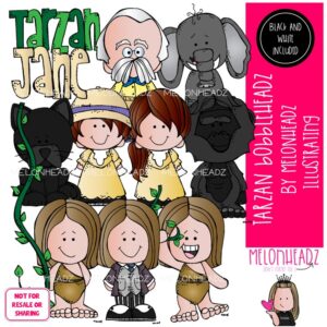Tarzan clip art, Bobbleheadz, literature, book companion COMBO PACK