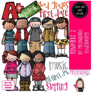 Teenagers clip art 2, Big Kids clip art COMBO PACK