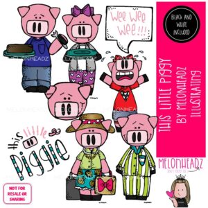 This Little Piggy clip art, literature, nursery rhyme COMBO PACK