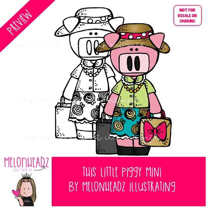 This Little Piggy clip art, literature, nursery rhyme COMBO PACK - Image 2