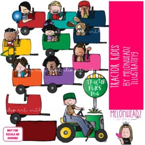 Tractor Ride clip art Amusement Park clip art Fair clip art COLORED Version