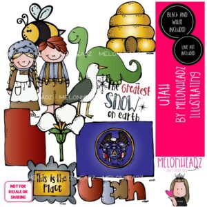 Utah clip art, state, pioneer COMBO PACK