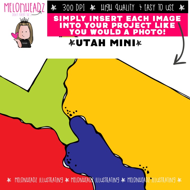 Utah clip art, State, Brigham Young Mini - Image 3