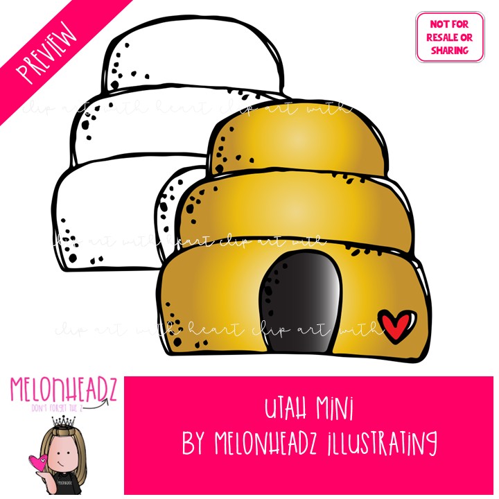 Utah clip art, State, Brigham Young Mini - Image 2