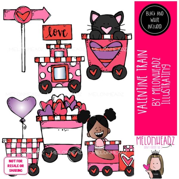 Valentine Train clip art - Mini