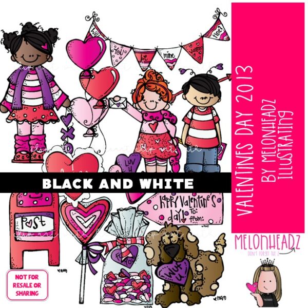 Valentines Day clip art 2013 - LINE ART / BLACK AND WHITE