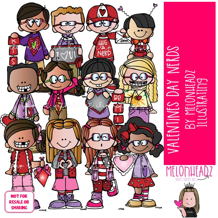 Valentines Day clip art - Nerds