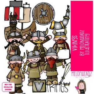 Vikings clip art, Warrior clip art COLORED Version