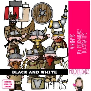 Vikings clip art, Warrior clip art BLACK AND WHITE