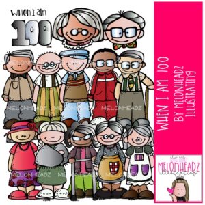 When I'm 100 clip art 100 Days of School clip art COLORED Version